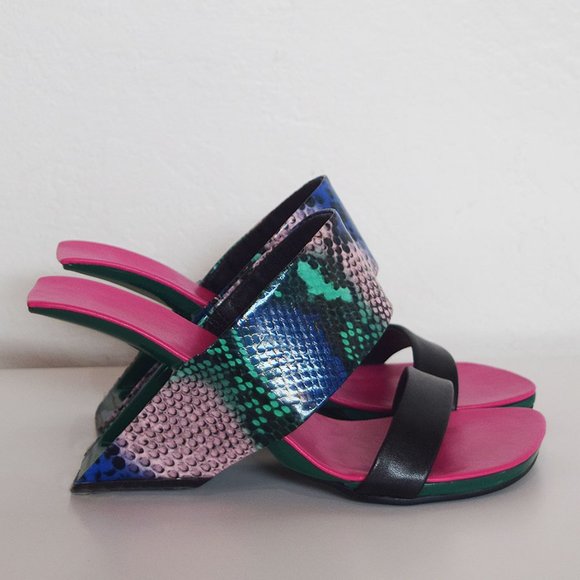 NEW High Heels Sandal Snake Print - Picture 5 of 11